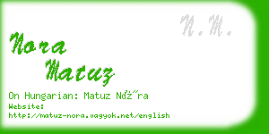 nora matuz business card